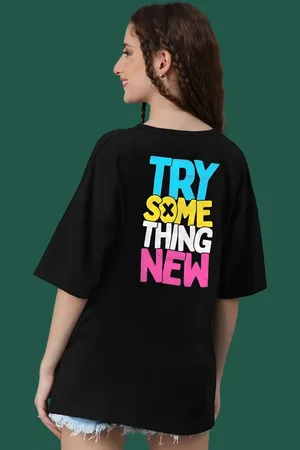 DressBerry Women Typography Printed Round Neck Cotton Oversized T-shirt