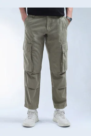 Flying Machine Men Relaxed Loose Fit Cargos Trousers