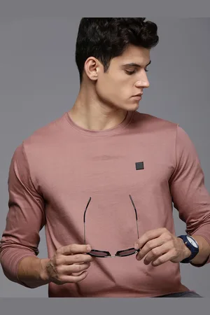 WROGN Men Pure Cotton Solid Round Neck Slim Fit T-shirt