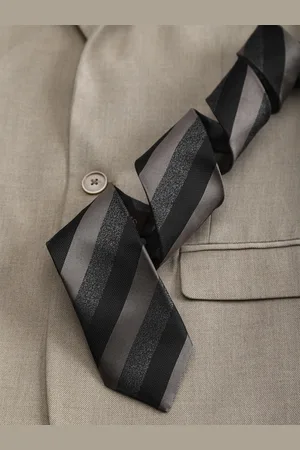 Louis Philippe Men Striped Broad Tie