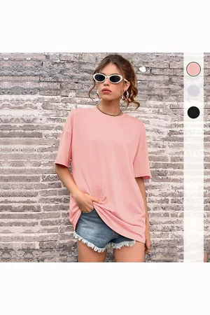HERE&NOW Women Striped V-Neck Monochrome Applique T-shirt