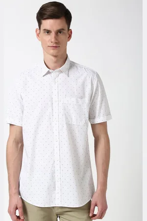 Peter England Men Spread Collar Micro Ditsy Printed Cotton Slim Fit Casual Shirt
