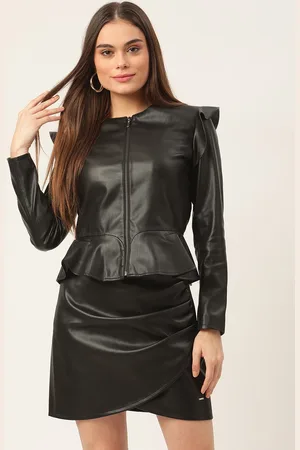 Elle Women Black Crop Tailored Jacket