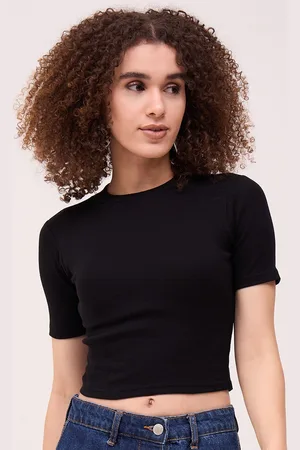 Mayra Women Round Neck Fitted Crop Top