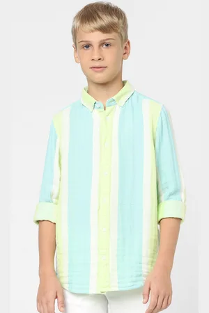 JACK & JONES Boys Striped Casual Cotton Shirt