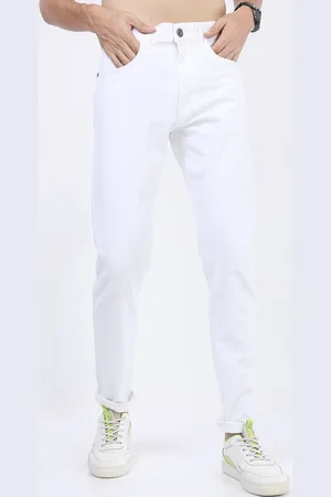 Highlander Men White Tapered Fit Stretchable Jeans