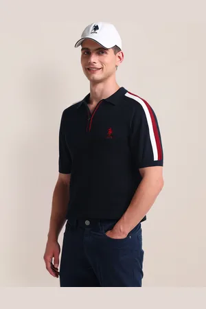 U.S. Polo Assn. Men Polo Collar Pockets Slim Fit T-shirt