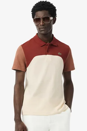 Lacoste Men Colourblocked Polo Collar Regular Fit Cotton T-shirt