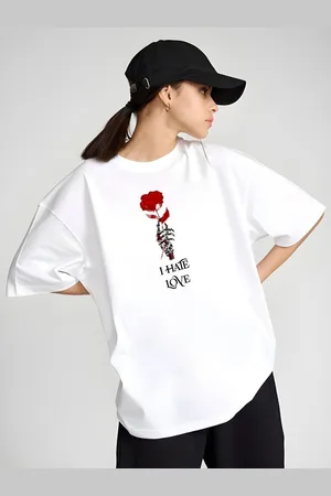 DressBerry Women Graphic Printed Round Neck Cotton Oversized T-shirt