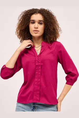 Mayra Women Mandarin Collar Shirt Style Top
