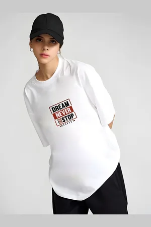 Moda Rapido Women Typography Printed Round Neck Cotton Oversized T-shirt
