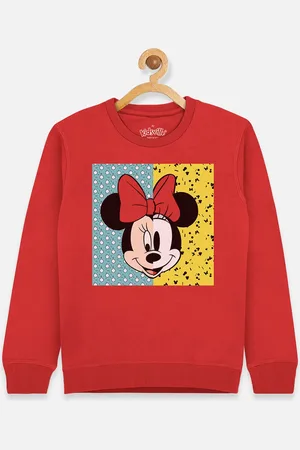 Kidsville Mickey & Friends Girls Red Printed Sweatshirt