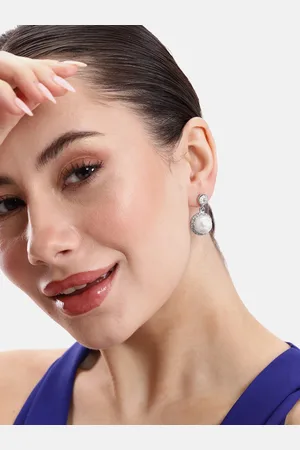 DressBerry Circular Shaped Beads & Stones Studded Drop Earrings