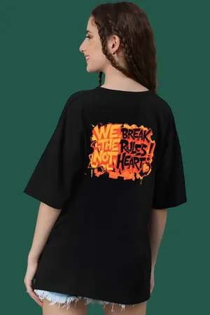 DressBerry Women Typography Printed Round Neck Cotton Oversized T-shirt