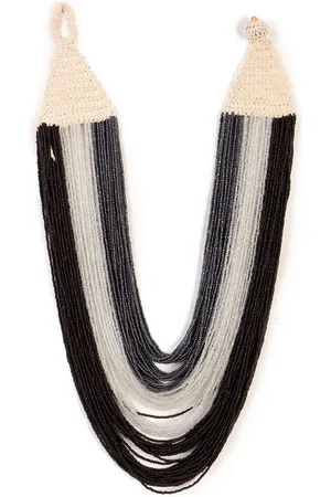 Bamboo Tree Jewels Black & Grey Tribal Necklace