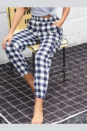 HERE&NOW Women Checked Printed Regular Trouser