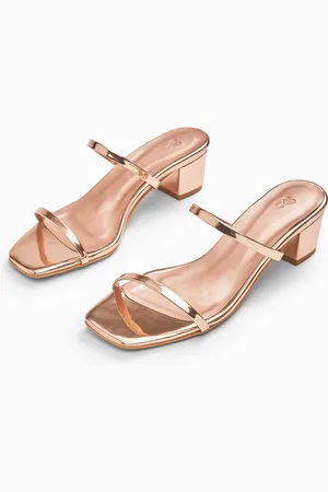 The Label Life Woman Rose Gold Two Strap Heels