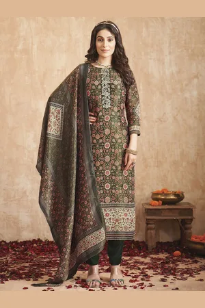 Stylee Lifestyle Floral Printed Sequinned Unstitched Dress Material