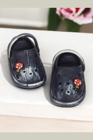 Lil Lollipop Kids Marble Look Mushroom Applique Rubber Anti-Slip Clogs