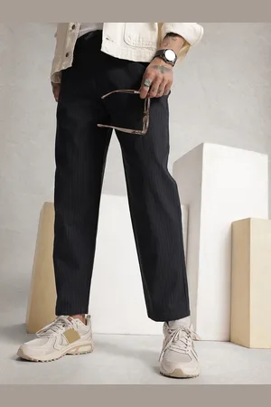 WROGN Men Striped Oversized Trousers
