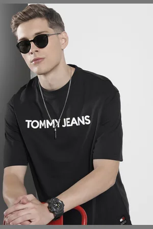 Tommy Hilfiger Brand Logo Printed Drop-Shoulder Sleeves Pure Cotton Oversized T-shirt