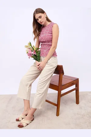 Styli Women Flared High-Rise Pleated Trousers