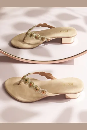 Inc 5 Women Embellished Open Toe Block Heel Sandals
