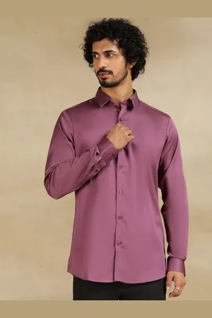 JADE BLUE Men Cutaway Collar Solid Cotton Slim Fit Casual Shirt