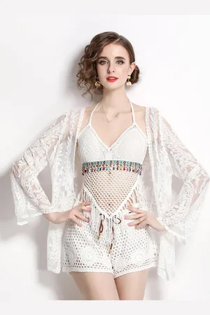 JC Collection Women Self Design Halter Neck Top With Shorts & Shrug