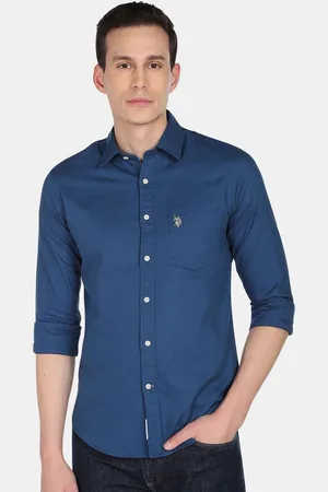 U.S. Polo Assn. U S Polo Assn Men Blue Casual Cotton Shirt