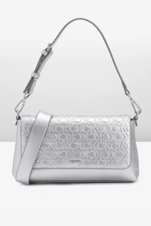 Calvin Klein Brand Logo Textured Satchel
