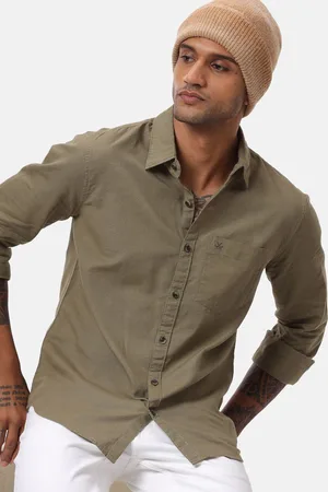 WROGN Men Custom Spread Collar Solid Cotton Casual Shirt