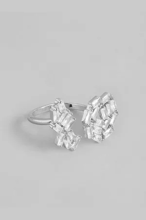 DressBerry Stone Studded Bow Shaped Adjustable Finger Ring