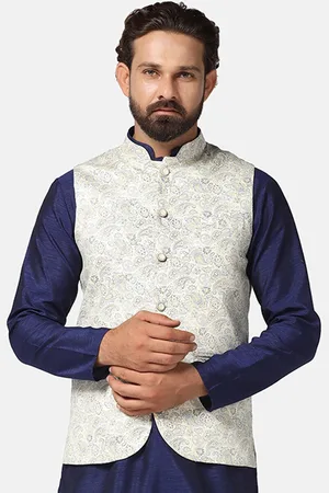 Tahvo Printed Mandarin Collar Nehru Jacket