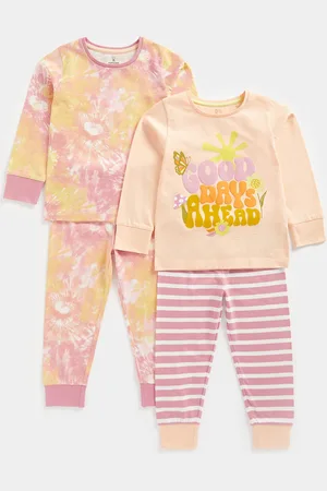 Mothercare Girls Pack Of 2 Printed T-shirt with Pyjamas