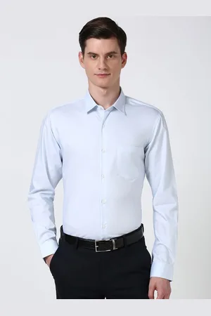 Peter England Men Spread Collar Solid Cotton Slim Fit Formal Shirt