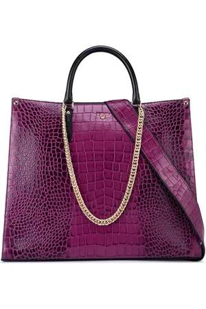 Da Milano Textured Leather Oversized Shopper Handheld Bag