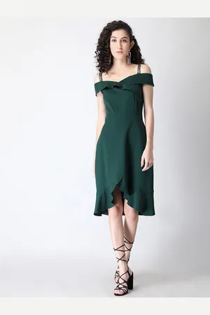 FabAlley Green Off-Shoulder Dress
