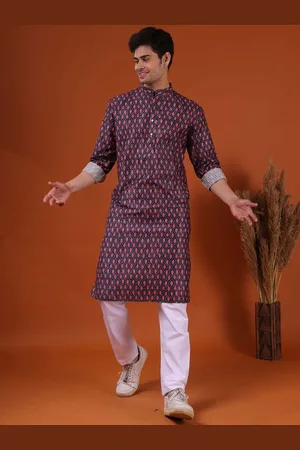 SHIWAM ETHNIX Ethnic Motifs Printed Pure Silk Kurta