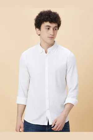 Being Human Vertical Stripes Button-Down Collar Slim Fit Cotton Casual Shirt