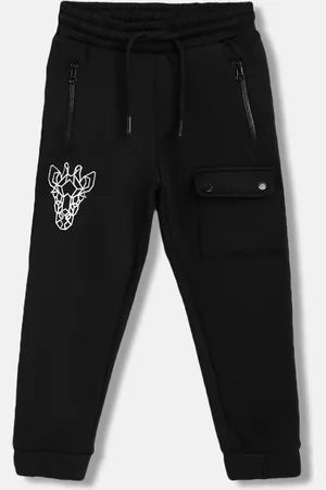 Blue Giraffe Boys Graphic Printed Slim Fit Mid-Rise Joggers