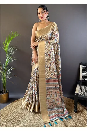 all about you Floral Zari Silk Cotton Tussar Saree