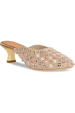 Rocia Embellished Pointed Toe Slim Heeled Mules