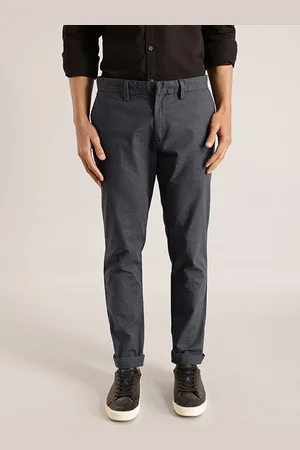 Indian Terrain Men Checked Brooklyn Slim Fit Pure Cotton Chinos