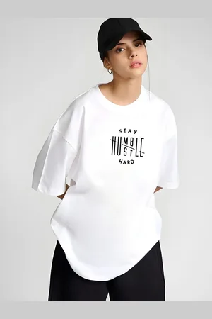 Moda Rapido Women Typography Printed Round Neck Cotton Oversized T-shirt