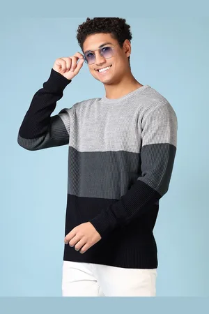V-Mart Men Striped Pullover
