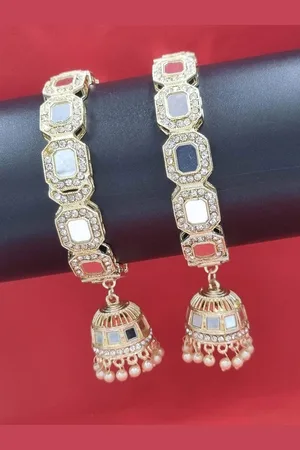 Anouk Gold Toned Set of 2 Gold Plated Kundan Stone Studded Bangles