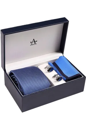 Arrow Men Printed Tie Pocket Square & Cufflinks