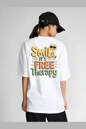 Moda Rapido Women Typography Printed Round Neck Cotton Oversized T-shirt