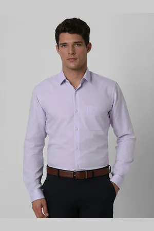 Peter England Men Slim Fit Spread Collar Solid Cotton Formal Shirt